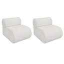 Ver imagem 1 de Kit 2 Poltronas Decorativas Orgânica Virgínia Bouclé - Doce Sonho Móveis Branco