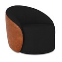 Ver imagem 5 de Poltrona Sala Orgânica Kit 2 Lua Fixa Sintético Pu Nozes/linho D03 - D’Rossi