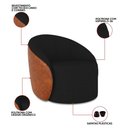 Ver imagem 3 de Poltrona Sala Orgânica Kit 2 Lua Fixa Sintético Pu Nozes/linho D03 - D’Rossi