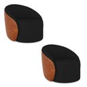 Ver imagem 2 de Poltrona Sala Orgânica Kit 2 Lua Fixa Sintético Pu Nozes/linho D03 - D’Rossi