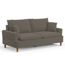 Sofá Living 2 Lugares 160cm com Almofadas Veras D05 Bouclê Cappucino - Mpozenato - 1