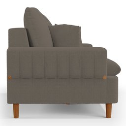 Sofá Living 2 Lugares 160cm com Almofadas Veras D05 Bouclê Cappucino - Mpozenato - 6