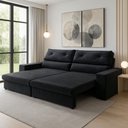 Ver imagem 1 de Sofá Hera 4 Lugares Retrátil e Reclinável 230cm Preto Suede