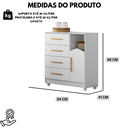Ver imagem 6 de Cômoda Moderna Quarto Bebê 4 Gavetas 1 Porta Branca:branco