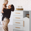 Ver imagem 3 de Cômoda Moderna Quarto Bebê 4 Gavetas 1 Porta Branca:branco