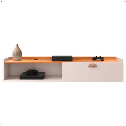 Rack Suspenso Home Classic Pequeno Sala Estar Quarto Tv 32 42 50" 1 Porta Puxador Concha - Lojas Rpm - 1