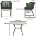Ver imagem 2 de Mesa com 4 Cadeiras de Jantar Roma 100cm e Noronha em Aluminío Fendi Corda Nautica Estofado 9 Trama