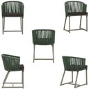 Ver imagem 5 de Mesa com 4 Cadeiras de Jantar Roma 100cm e Noronha em Aluminío Fendi Corda Nautica Estofado 9 Trama