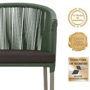 Ver imagem 3 de Mesa com 4 Cadeiras de Jantar Roma 100cm e Noronha em Aluminío Fendi Corda Nautica Estofado 9 Trama
