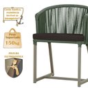 Ver imagem 4 de Mesa com 4 Cadeiras de Jantar Roma 100cm e Noronha em Aluminío Fendi Corda Nautica Estofado 9 Trama