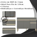 Ver imagem 3 de Balcao Para Pia 120cm 3 Portas 2960 Gris KTP