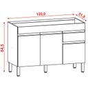 Ver imagem 4 de Balcao Para Pia 120cm 3 Portas 2960 Gris KTP