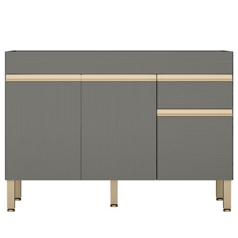 Balcao Para Pia 120cm 3 Portas 2960 Gris KTP