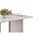 Ver imagem 3 de Mesa de Sala Jantar Liz c/ Tampo Madeirado c/ Vidro Curvo 180x100cm Off White/Off White - DJ Móveis