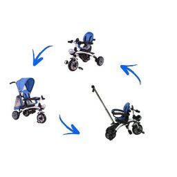 Triciclo 3 em 1 Vira Carrinho e Bicicleta Bel Brink - Azul - 4