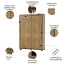 Ver mais imagens de Guarda Roupa Casal 164cm Zane Nature/fendi Flex V02 - Mpozenato