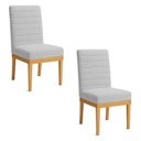 Ver imagem 1 de Kit 2 Cadeiras de Jantar Solana Boucle Cinza Base de Madeira - Pallazio
