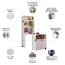 Ver imagem 4 de Mesa Bancada Gourmet para Cozinha Salt Branco Z06 - Mpozenato