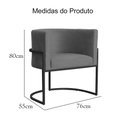 Ver imagem 6 de Poltrona Luana para Escritório Base Preta Linho Cores - DS Estofados Azul