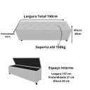 Ver imagem 4 de Cabeceira Estofada Italia com Recamier Baú Box Casal 160cm