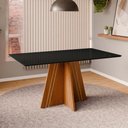 Ver imagem 1 de Mesa de Jantar com Vidro 6 Lugares Multimóveis Cr50249 Cinamomo/preto
