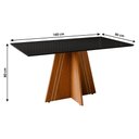 Ver imagem 3 de Mesa de Jantar com Vidro 6 Lugares Multimóveis Cr50249 Cinamomo/preto