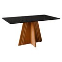 Ver imagem 2 de Mesa de Jantar com Vidro 6 Lugares Multimóveis Cr50249 Cinamomo/preto