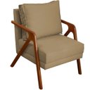 Ver imagem 1 de Poltrona Decorativa para Sala Recepção Consultório Reforçada em Madeira Maciça Shine Suede