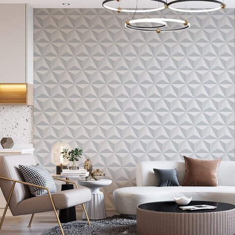 Papel de Parede Adesivo Geométrico Triângulo Branco - 2,8m