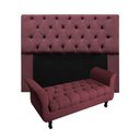 Ver imagem 1 de Kit Cabeceira Mirage + Calçadeira Grécia Casal 140cm Suede - Ecotec Decor:Vinho