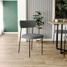 Kit 06 Cadeiras Estofadas para Sala de Jantar Melina L02 Linho Cinza Escuro - Lyam Decor - 2