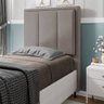 Cabeceira Cama Box Solteiro Veneza 90 Cm Suede MV Estofados Bege - 2