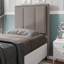 Ver imagem 3 de Cabeceira Cama Box Solteiro Veneza 90 Cm Suede MV Estofados Bege
