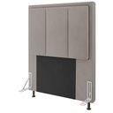 Ver imagem 4 de Cabeceira Cama Box Solteiro Veneza 90 Cm Suede MV Estofados Bege
