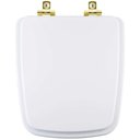 Ver imagem 1 de Assento Sanitário Soft Close Clean Branco para Vaso Deca com Ferragem Dourada
