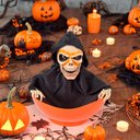 Ver imagem 2 de Enfeite Decorativo Porta Doces Caveira Halloween 24 Cm Silverfestas