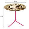 Mesa Lateral Apoio Flip Digital 40x63cm Relógio Pés Rosa Vintage - 2