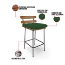 Ver imagem 7 de Kit 04 Banquetas Costela Veludo Verde Base Metálica Preto - D’Rossi