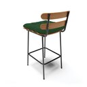 Ver imagem 5 de Kit 04 Banquetas Costela Veludo Verde Base Metálica Preto - D’Rossi