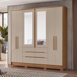 Conjunto Guarda Roupa e Comoda Turing Carvalho Fendi - 1 Conjunto Guarda Roupa e Comoda Turing Carvalho Fendi - 1