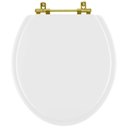 Ver imagem 1 de Tampa de Vaso Poliéster Convencional Branco para Bacia Deca com Ferragem Dourada