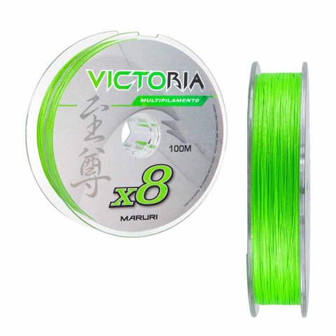Linha de Pesca Multifilamento 8 fios Victora 100m Verde Lima 0.27mm 30lb