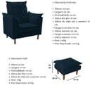 Ver imagem 6 de Poltrona de Amamentação com Puff Quarto Bebê Leticia Suede:azul Marinho