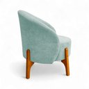 Ver imagem 2 de Poltrona Decorativa Ariel Orgânica Boucle Confortável Azul Claro Pés Madeira Loja Sheep