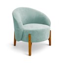 Ver imagem 6 de Poltrona Decorativa Ariel Orgânica Boucle Confortável Azul Claro Pés Madeira Loja Sheep