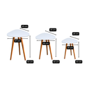 Ver mais imagens de Kit Trio Jogo de Mesinhas Lateral Sala Pé Palito Retro Tampo Orgânico