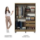 Ver imagem 4 de Guarda-Roupa Solteiro Madesa Luke 2 Portas de Correr de Madeira com Pés Rustic Cor:Rustic