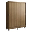 Ver imagem 2 de Guarda-Roupa Solteiro Madesa Luke 2 Portas de Correr de Madeira com Pés Rustic Cor:Rustic