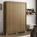 Ver imagem 1 de Guarda-Roupa Solteiro Madesa Luke 2 Portas de Correr de Madeira com Pés Rustic Cor:Rustic