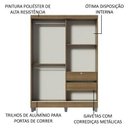Ver imagem 5 de Guarda-Roupa Solteiro Madesa Luke 2 Portas de Correr de Madeira com Pés Rustic Cor:Rustic
